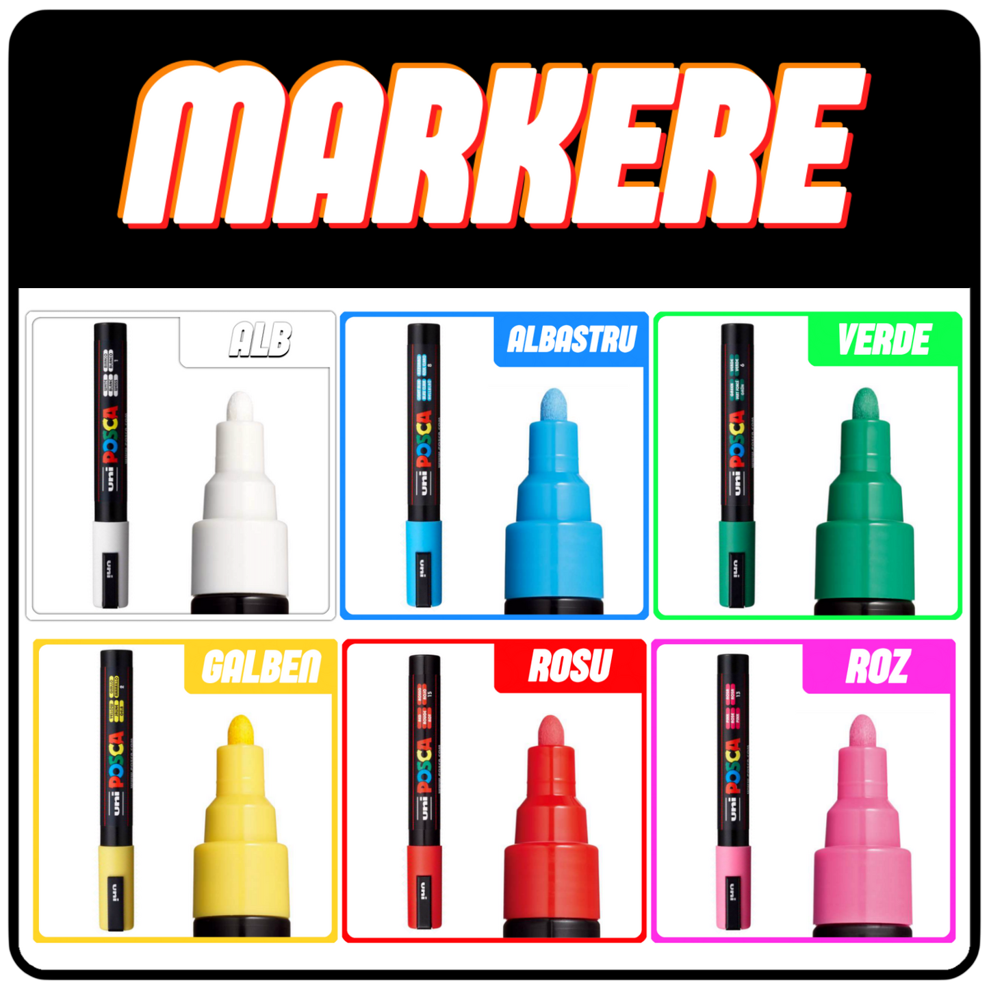 Markere UNI Posca 5metri 1.8 - 2.5mm