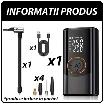 Umflanta Electrica Portabila cu Iluminare LED