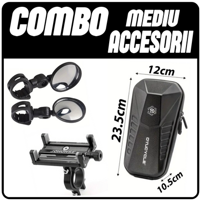 COMBO ACCESORI - MEDIU (Geanta , Suport Telefon Premium , ×2 Oglinzi)