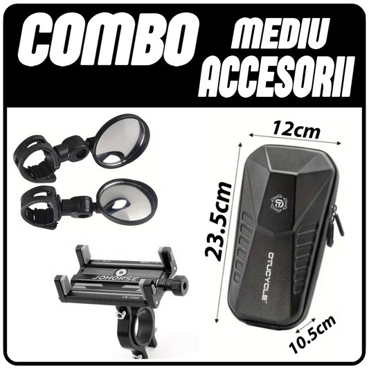 COMBO ACCESORI - MEDIU (Geanta , Suport Telefon Premium , ×2 Oglinzi)